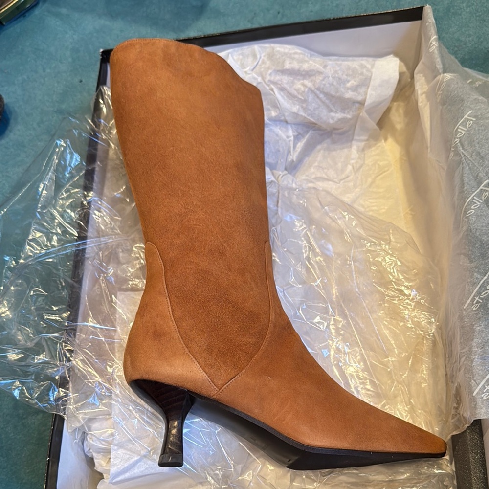 Talbots Tan Heeled Boots with Suede Finish